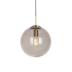 Moderne hanglamp messing met smoke glas 30 cm - Ball, Huis en Inrichting, Lampen | Hanglampen, Nieuw, Glas, Modern, 75 cm of meer