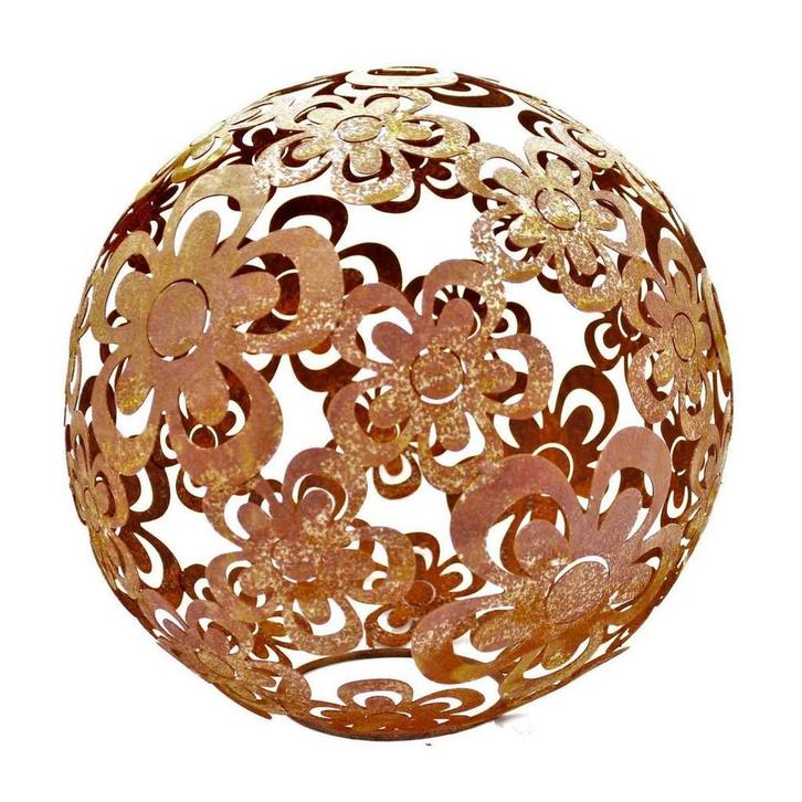 Bloemen Tuinbal Roest Metaal | Patina bal roestig, Huis en Inrichting, Woonaccessoires | Wanddecoraties, Nieuw, Verzenden