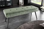 Design bank BOUTIQUE 100cm groen koord zwart metalen poten -, Huis en Inrichting, Banken | Bankstellen, Ophalen of Verzenden, Nieuw