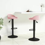vidaXL Barkrukken 2 st fluweel roze, Huis en Inrichting, Barkrukken, Verzenden, Nieuw