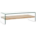 vidaXL Salontafel 98x45x31 cm gehard glas transparant, Huis en Inrichting, Tafels | Salontafels, Minder dan 50 cm, 50 tot 100 cm