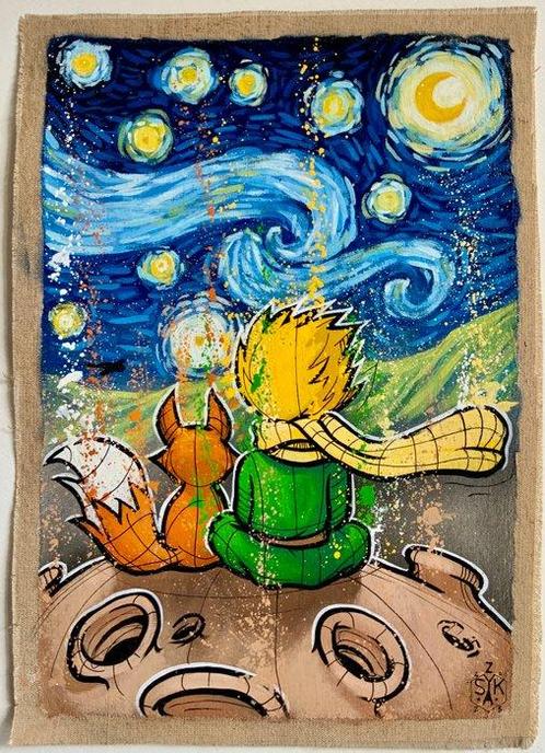 Elisée Skayzoo (1984) - Le petit prince et la nuit étoilée, Antiek en Kunst, Kunst | Schilderijen | Modern