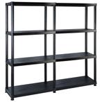 vidaXL Opbergrek 4-laags 122x30,5x130 cm kunststof zwart, Huis en Inrichting, Kasten | Stellingkasten, Verzenden, Nieuw