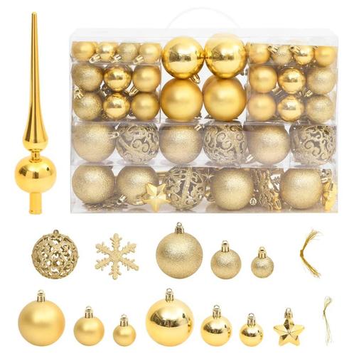 vidaXL 111-delige Kerstballenset polystyreen goudkleurig, Diversen, Kerst, Nieuw, Verzenden