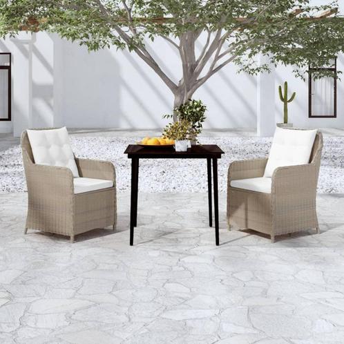 vidaXL 3-delige Tuinset bruin, Tuin en Terras, Tuinsets en Loungesets, Tuinset, Nieuw, 2 zitplaatsen, Rotan, Verzenden