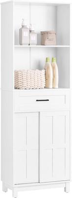 2dekans | SoBuy - Badkamer Hoge Kast - 56 x 30 x 165cm - Wit, Ophalen of Verzenden, Zo goed als nieuw