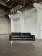 Leolux Bellice Zwart | Leer (SHOWROOMMODEL), Driepersoons, 75 tot 100 cm, Ophalen of Verzenden, Zo goed als nieuw
