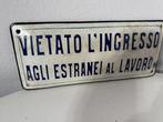 Verboden toegang voor onbevoegden op de werkplek. -, Antiek en Kunst, Antiek | Wandborden en Tegels