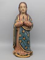 Beeld, Maria Immaculata mit blauem Mantel und goldenen, Antiek en Kunst