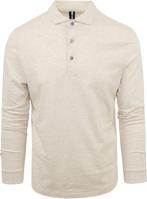 Profuomo Longsleeve Polo Beige Melange maat XXL Heren, Verzenden, Beige, Nieuw, Overige maten