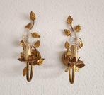 Kaars wandlamp (2) - Verguld, IJzer - Blattgoud shabby, Antiek en Kunst, Antiek | Overige Antiek