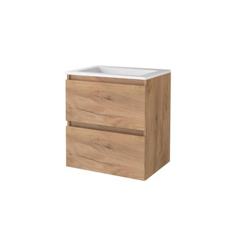 Badmeubelset BWS Salt 60x46cm Greeploos 2 Lades Met Wastafel, Doe-het-zelf en Verbouw, Sanitair, Bad, Nieuw, Chroom, Ophalen of Verzenden