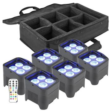 BeamZ Uplight pakket met 6 stuks BBP94 accu Uplights + Tas beschikbaar voor biedingen