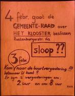 Poster over bijeenkomst om sloop van het klooster te besp..., Verzamelen, Posters, Verzenden, Nieuw, Overige onderwerpen, Met lijst