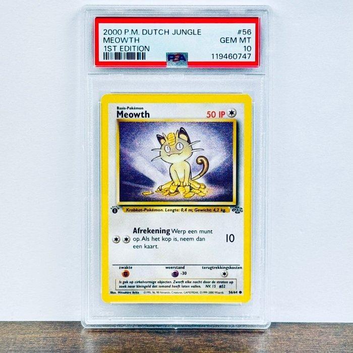 Pokémon Graded card - 1st Edition Jungle - Meowth 56 -, Hobby en Vrije tijd, Verzamelkaartspellen | Pokémon