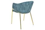 Design Stoel NOBLESSE petrol fluweel goud verchroomd metalen, Huis en Inrichting, Stoelen, Ophalen of Verzenden, Nieuw