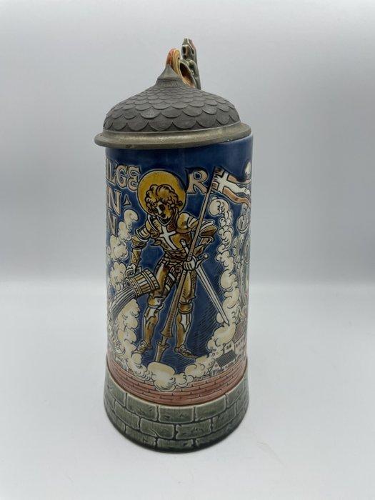 Villeroy & Boch, Mettlach - Otto Hupp - Bierpul - 1786 -, Antiek en Kunst, Antiek | Glas en Kristal