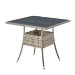 Polyrotan Tuintafel / Bijzettafel / Balkontafel Yoro - Vierk, Tuin en Terras, Verzenden, Nieuw