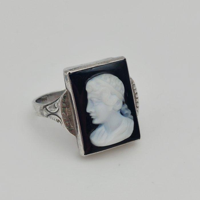 Zonder Minimumprijs - Ring Zilver Onyx - Shell Cameo, Sieraden, Tassen en Uiterlijk, Ringen