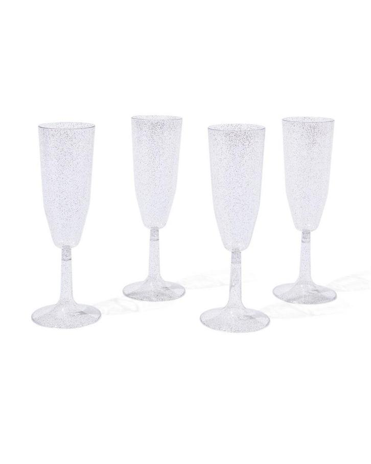 HEMA Champagneglazen plastic - 4 stuks, Huis en Inrichting, Keuken | Servies, Nieuw, Verzenden
