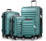 Reiskoffers Groen 4-delig ABS met gratis accessoires, Caravans en Kamperen, Verzenden, Nieuw