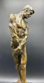 Beeld, Groot mannelijk naakt naar Rodin - 5,6 kg. - 47 cm -, Antiek en Kunst