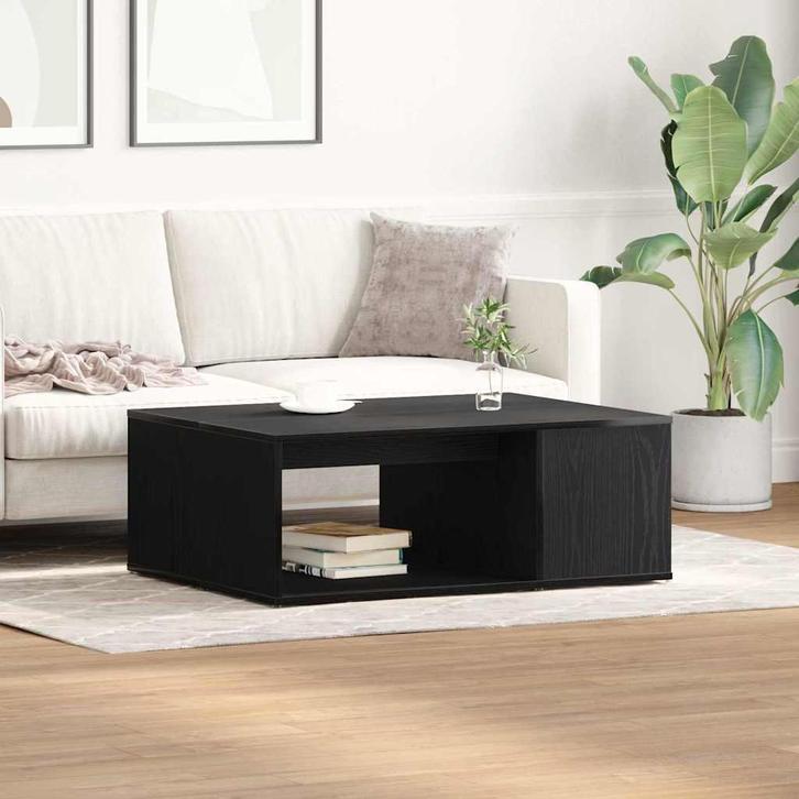 vidaXL Salontafel Zwart eiken 90 x 67 x 33 cm Bewerkt hout, Huis en Inrichting, Tafels | Salontafels, Nieuw, 50 tot 100 cm, Overige houtsoorten