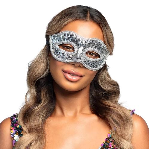 Zilveren Oogmasker Pailletten, Hobby en Vrije tijd, Feestartikelen, Nieuw, Verzenden