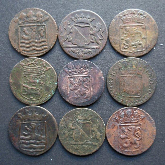 Nederlands-Indië. Zeer Leuk Partijtje VOC Duiten 1735 - 1791, Postzegels en Munten, Munten | Nederland