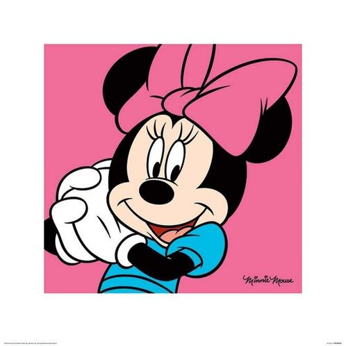 Kunstdruk Minnie Mouse Pink 40x40cm, Huis en Inrichting, Woonaccessoires | Schilderijen, Tekeningen en Foto's, Nieuw, Verzenden
