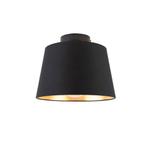 Plafondlamp met katoenen kap zwart met goud 25 cm - Combi, Nieuw, Overige materialen, Klassiek / Antiek
