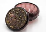 Art Deco Purple Walther Glass Jewelry Box, Signed, 1920 -