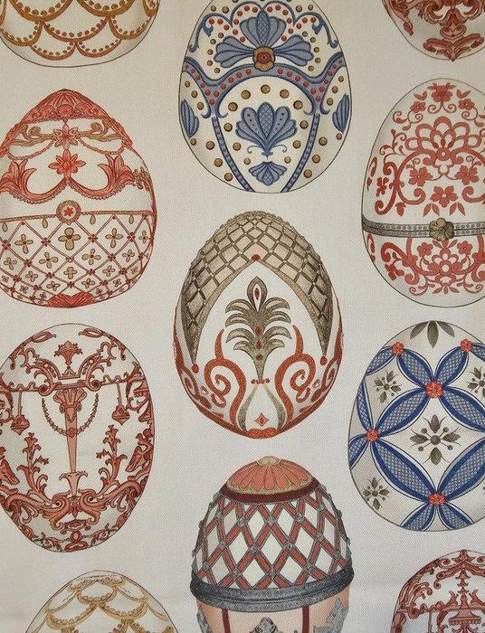 Zeldzaam weefsel met Fabergé-eieren - Exclusief Artmaison -, Antiek en Kunst, Antiek | Kleden en Textiel