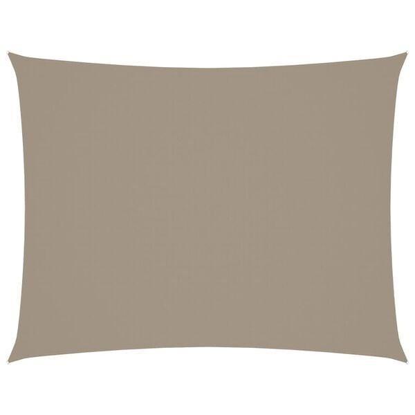 Rechthoekig Zonnescherm 5x7 Taupe - tweedekansje - Waterd..., Tuin en Terras, Zonneschermen, 450 cm of meer, Nieuw, Overige typen