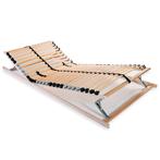 vidaXL Lattenbodem met 28 latten 7 zones 90x200 cm, Huis en Inrichting, Slaapkamer | Bedden, 90 cm, Eenpersoons, Bruin, Verzenden