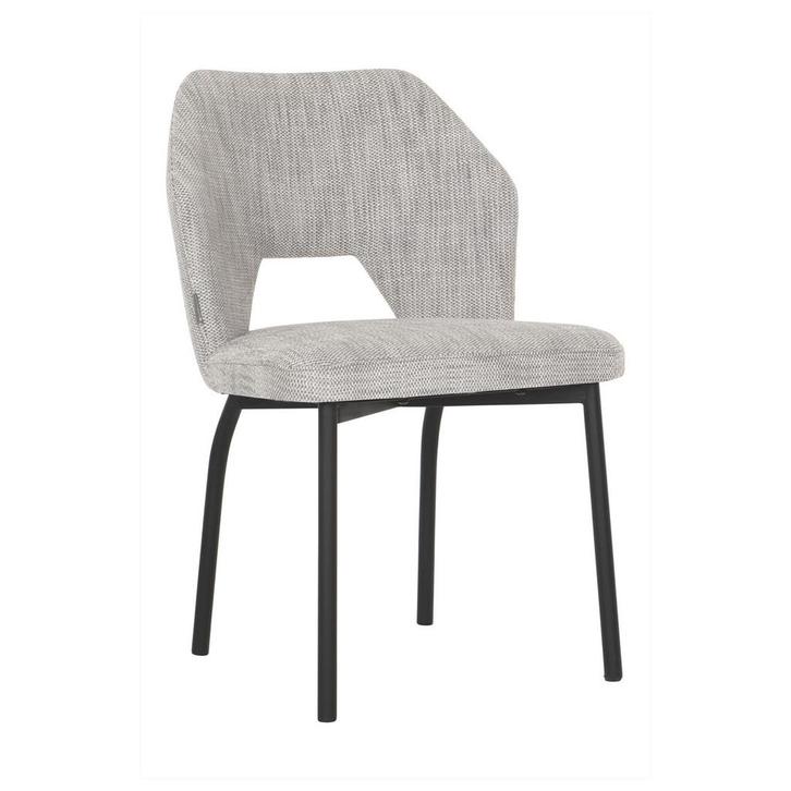 *WOONWINKEL* Must Living Bloom Moderne Eetkamerstoel Lichtgr, Huis en Inrichting, Stoelen, Grijs, Nieuw, Stof, Verzenden