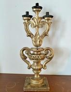 Kaarsenhouder - Verguld hout - Gouden blad - 64 cm, Antiek en Kunst