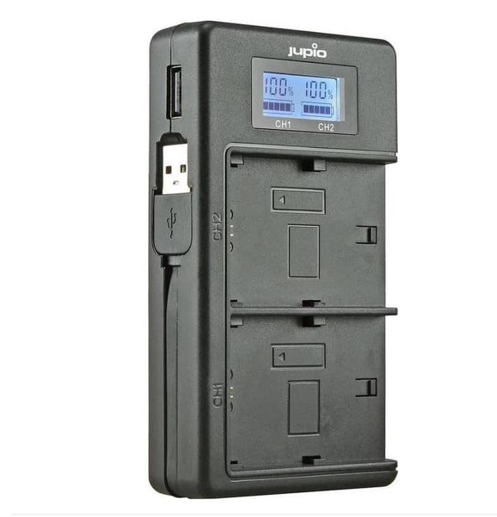 Jupio USB Duo-oplader LCD voor Canon LP-E10 batterijen, Telecommunicatie, Mobiele telefoons | Toebehoren en Onderdelen, Zo goed als nieuw