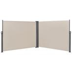 Dubbele oprolbare windscherm 1,6x6 m zandkleurig