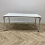Tweedehands slinger bureau 160x80 cm, wit, Ophalen of Verzenden, In hoogte verstelbaar, Gebruikt, Bureau