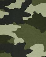 French Terry Vintage Camouflage Leger Groen, Nieuw, Groen
