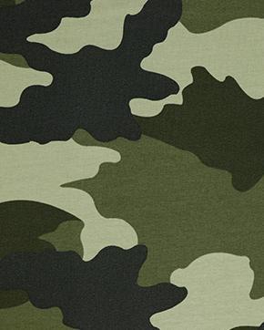 French Terry Vintage Camouflage Leger Groen, Hobby en Vrije tijd, Stoffen en Lappen, Groen, Nieuw
