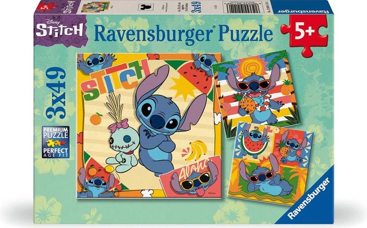 Disney - Stitch Puzzel (3x49 stukjes) | Ravensburger -, Kinderen en Baby's, Speelgoed | Kinderpuzzels, Nieuw, Verzenden