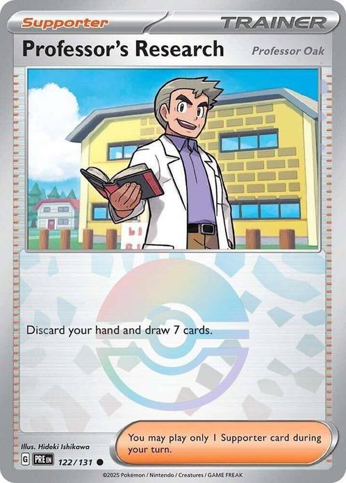 Professors Research 122/131 Pokeball Prismatic Evolutions, Hobby en Vrije tijd, Verzamelkaartspellen | Pokémon, Losse kaart, Nieuw