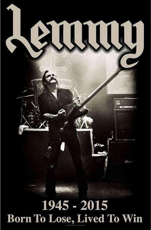 Lemmy - Lived to Win - Textielposter officiële merchandise, Verzamelen, Muziek, Artiesten en Beroemdheden, Poster, Artwork of Schilderij