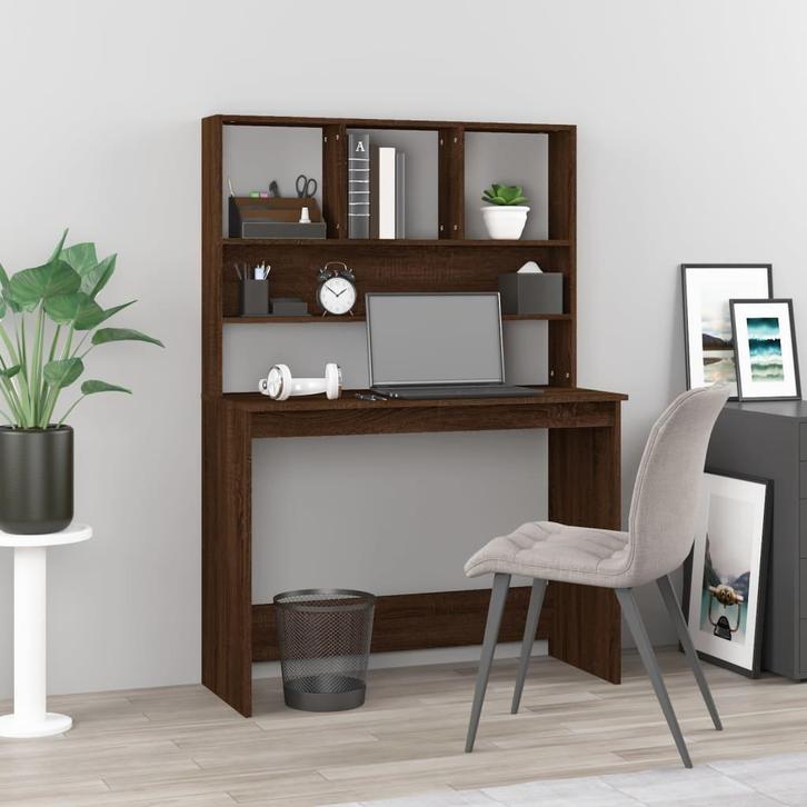 vidaXL Bureau met schappen 102x45x148 cm bewerkt hout, Huis en Inrichting, Bureaus, Nieuw, Verzenden