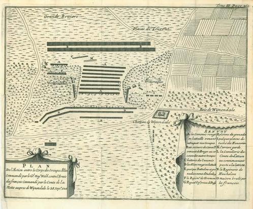 Kaart van Wijnendale, Antiek en Kunst, Kunst | Etsen en Gravures