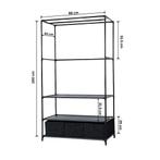 Opvouwbare Kledingkast | Campingkast | 88x49x160 | Grijs, Huis en Inrichting, 50 tot 100 cm, Nieuw, 25 tot 50 cm, Met deur(en)