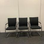 complete set van 3 stuks vergaderstoelen,  Klöber 742,, Gebruikt, Drie, Zwart, Ophalen of Verzenden
