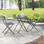 Bistroset Caprile metaal tuintafel met 2 tuinstoelen donkerg, Tuin en Terras, Verzenden, Nieuw